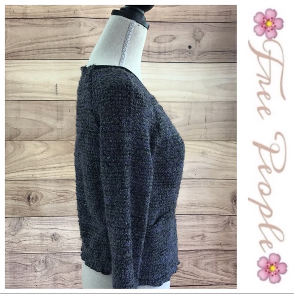 💕SALE💕Free People Gray/Lavender Tweed Sweater - Picture 3 of 8